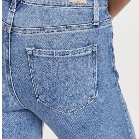 Paige Kylie Straight Leg Crop Jeans Raw Hem Distressed Clare Destructed Sz 26 - Picture 6 of 16